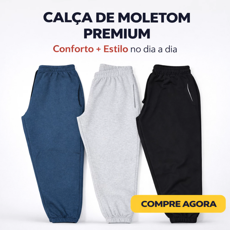 KIT 3 Calças Moletom Jogger Grossa Tendência